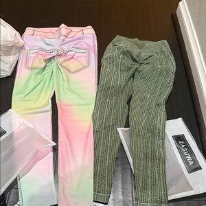 Zasuwa workout pants both med new one multiple color other green